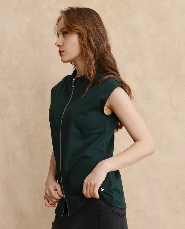 Rareism Women Zuria Primary Green Full Sleeve Sweatshirt
