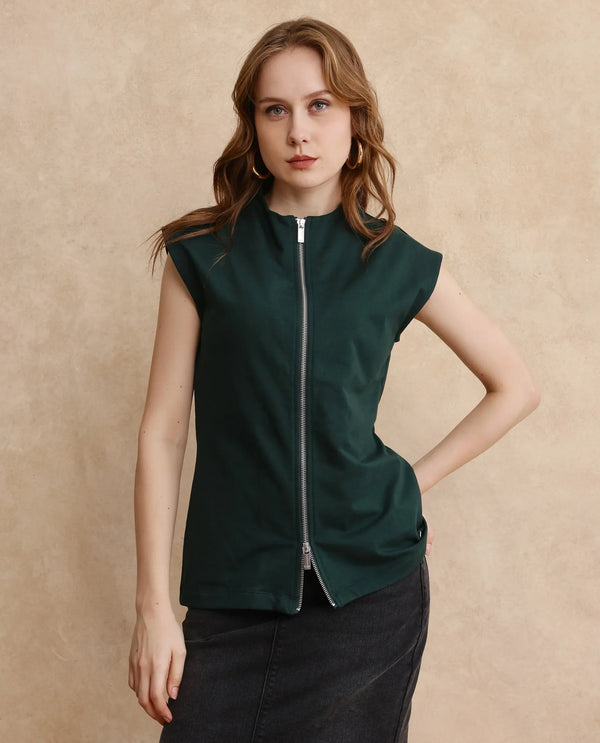 Rareism Women Zuria Primary Green Full Sleeve Sweatshirt