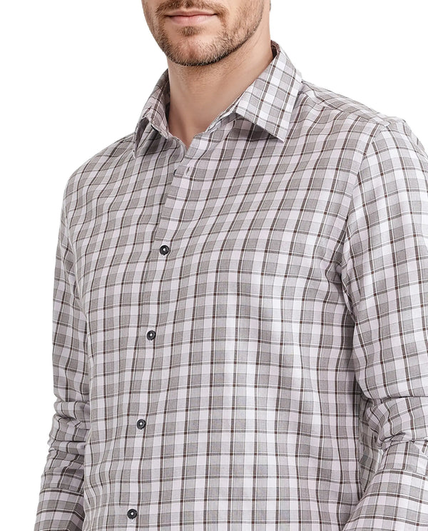 Rare Rabbit Men Zylot Pink Cotton Fabric Full Sleeve Regular Collared Button Closure Melange Checked Shirt
