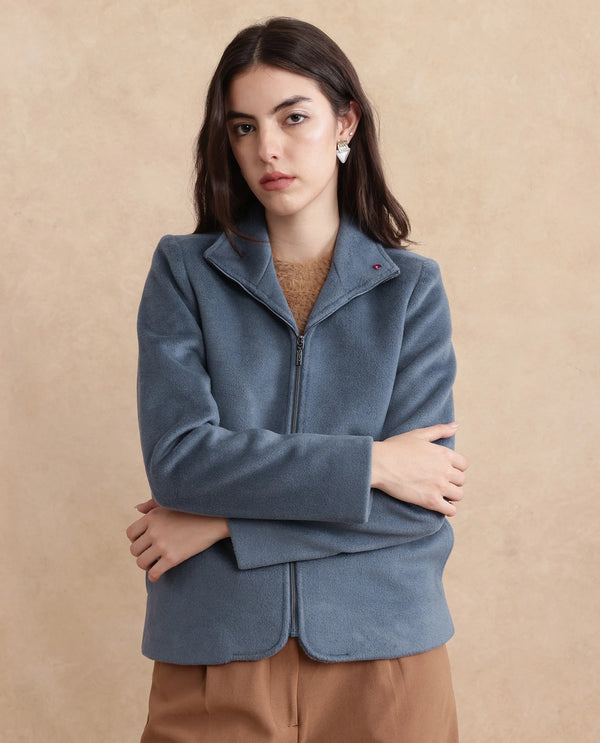 Rareism Women Zympi Dusky Blue Plain Jacket