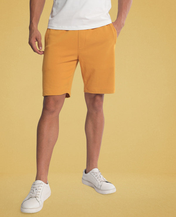 Rare Rabbit Men's Abbys French Mustard Plain Shorts