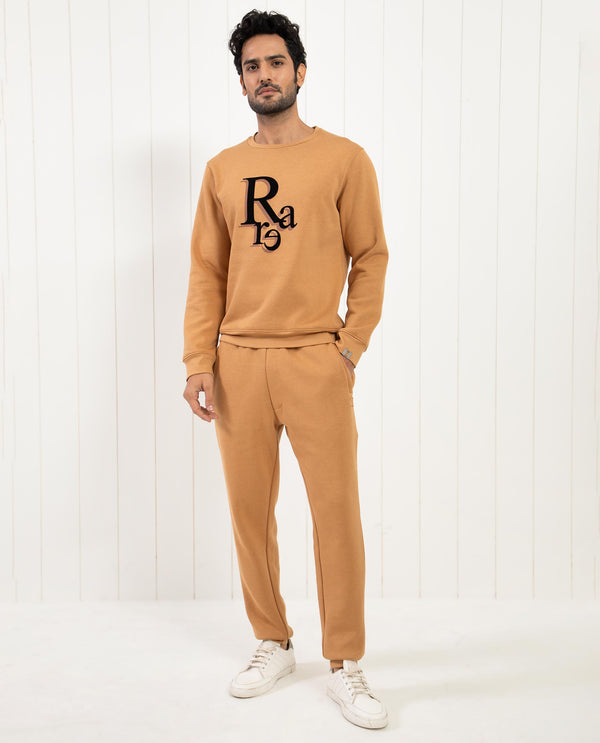 Rare Rabbit Mens Argyll Mustard Cotton Polyester Fabric Full Sleeves Graphic Print Knitted Sweatshirt