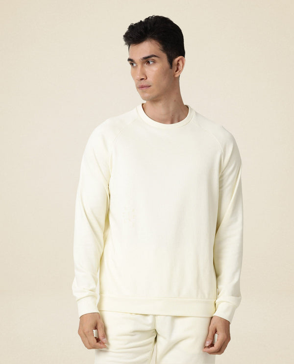 Rare Rabbit Articale Men's Arum Blonde Yellow Cotton Fabric Full Sleeves Solid Sweatshirt
