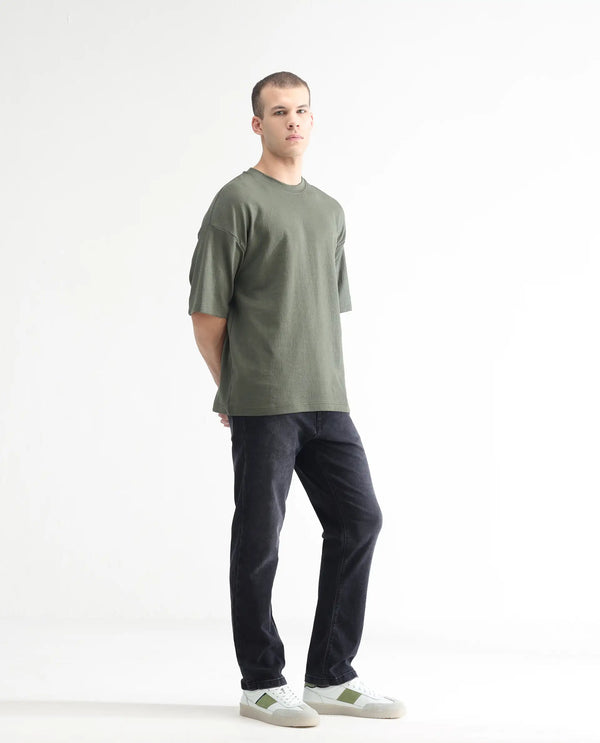 Rare Rabbit Men's Batten Grey Mid Wash Mid-Rise Regular Fit Jeans