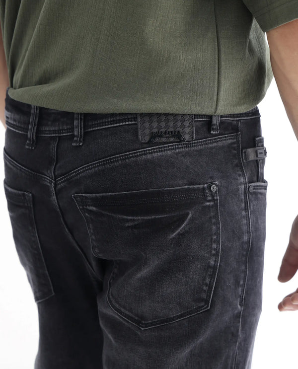 Rare Rabbit Men's Batten Grey Mid Wash Mid-Rise Regular Fit Jeans