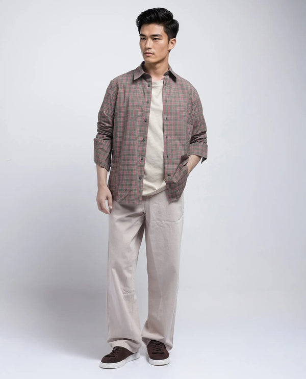 Rare Rabbit Men's Boxy Dark Olive Cotton Fabric Full Sleeve Collared Neck Button Closure Printed Shirt