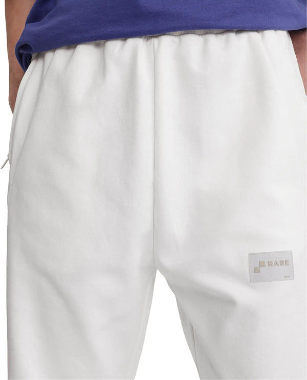 Rare Rabbit Men Breckin Off White Cotton Blend Cut and Sew Label and Embroidery Detail Relaxed Fit Track Pant
