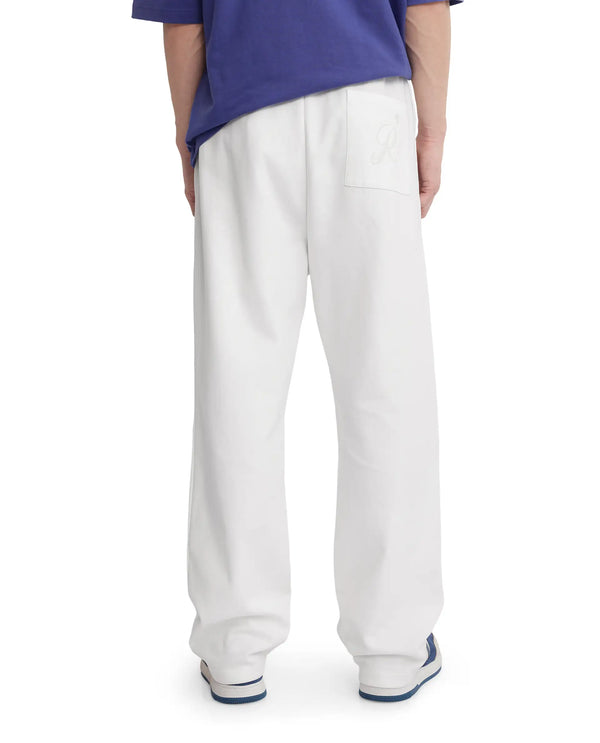 Rare Rabbit Men Breckin Off White Cotton Blend Cut and Sew Label and Embroidery Detail Relaxed Fit Track Pant