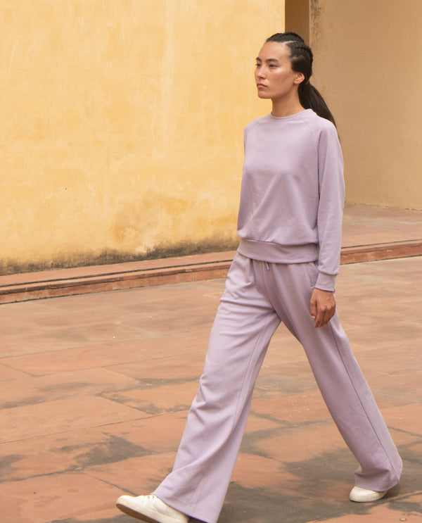 Rareism Women Capsule Light Pink Cotton Blend Fabric Relaxed Fit Solid Mid Rise Ankle Length Track Pant