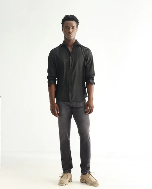 Rare Rabbit Men's Celebi Grey Mid Wash Mid-Rise Slim Fit Jeans