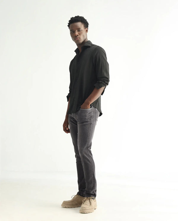 Rare Rabbit Men's Celebi Grey Mid Wash Mid-Rise Slim Fit Jeans