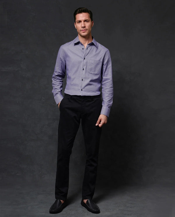 Rare Rabbit Men Chesto Purple Cotton Fabric Full Sleeve with Cufflinks Regular Fit Check Shirt