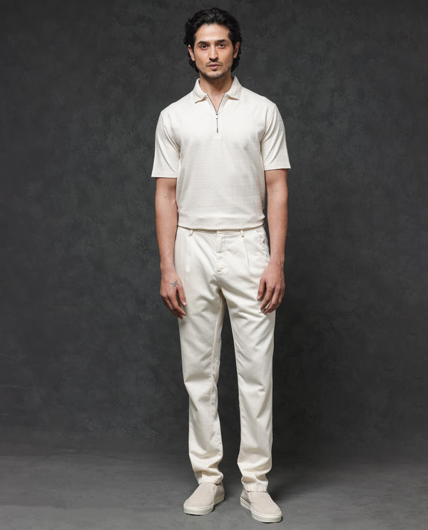 Rare Rabbit Mens Clion Beige Short Sleeve Jacquard Polo T-Shirt