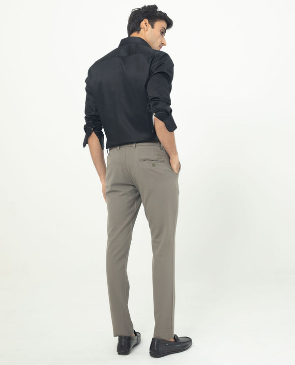Rare Rabbit Men's Comor Black Satin Fabric Full Sleeves Solid Shirt