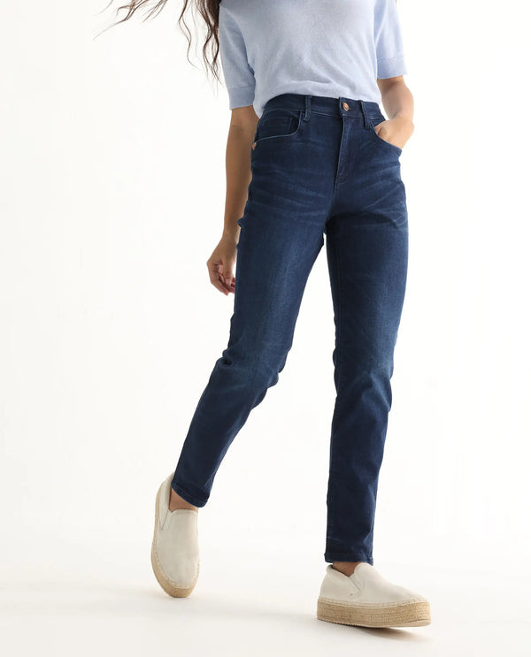 Rareism Womens Curvism Blue Jeans Cotton Elastic Fabric Regular Fit Button Closure High Rise Waist Rise Ankle Length