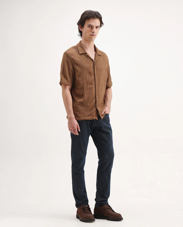 Rare Rabbit Men's Earth-2 Navy Dark Wash Mid-Rise Slim Fit Jeans