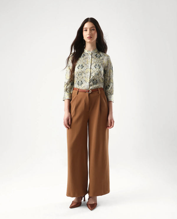 Rareism Women Epsea Multi Button Closure Satin Regular Regular Paisley Top