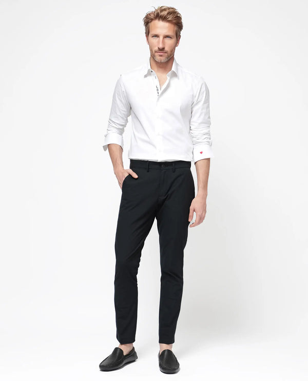 Rare Rabbit Men's Harlow Navy Cotton Fabric Regular Fit Mid Rise Seersucker Trousers