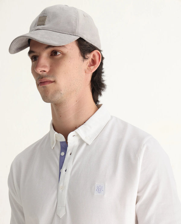 Rare Rabbit Men's Herval White Cotton Fabric Collared Neck Half Sleeves Polo T-Shirt