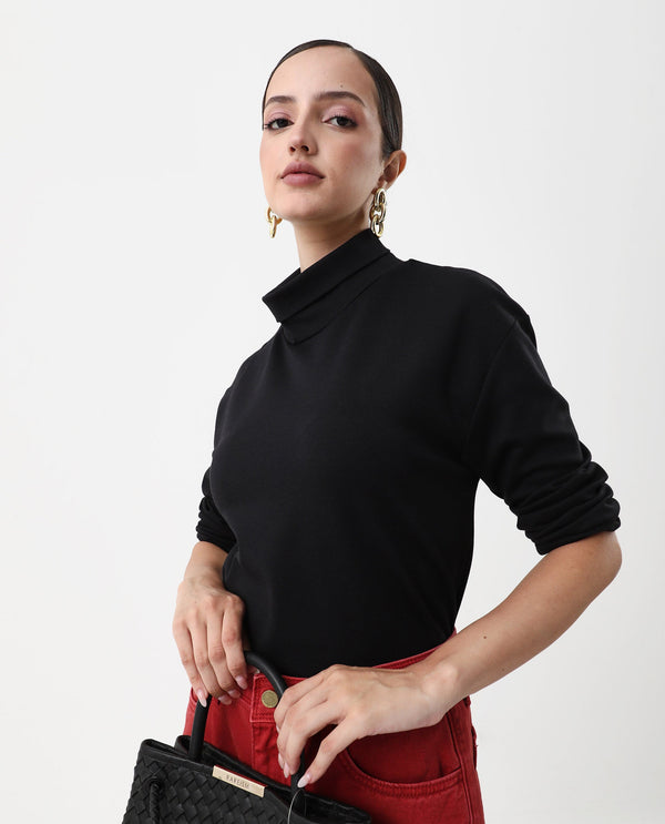 Rareism Women Malatya Black Plain Top
