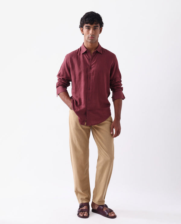 Rare Rabbit Men Arvi Mustard Cotton Fabric Button and Zip Closure Mid Rise Garment Dyed Plain Jeans