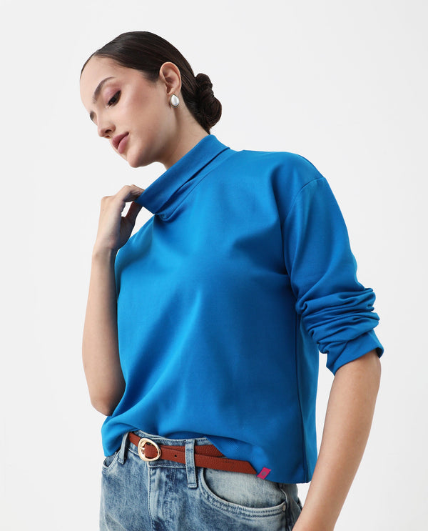 Rareism Women Malatya Blue Plain Top