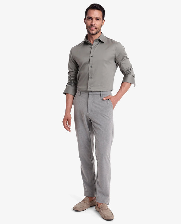 Rare Rabbit  Men's Holla Olive Full Sleeves Regular Fit Satin Stretch Cotton Plain Shirt