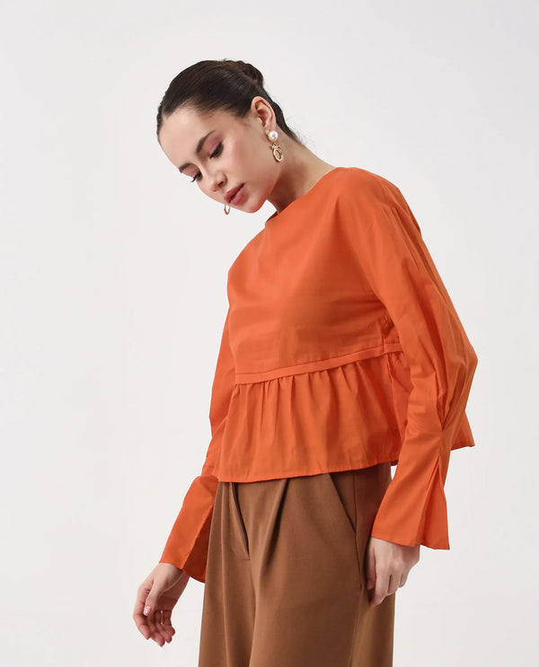 Rareism Women Kingwell Orange Plain Top