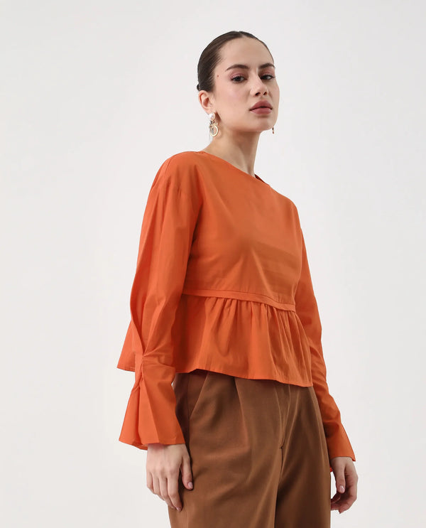 Rareism Women Kingwell Orange Plain Top