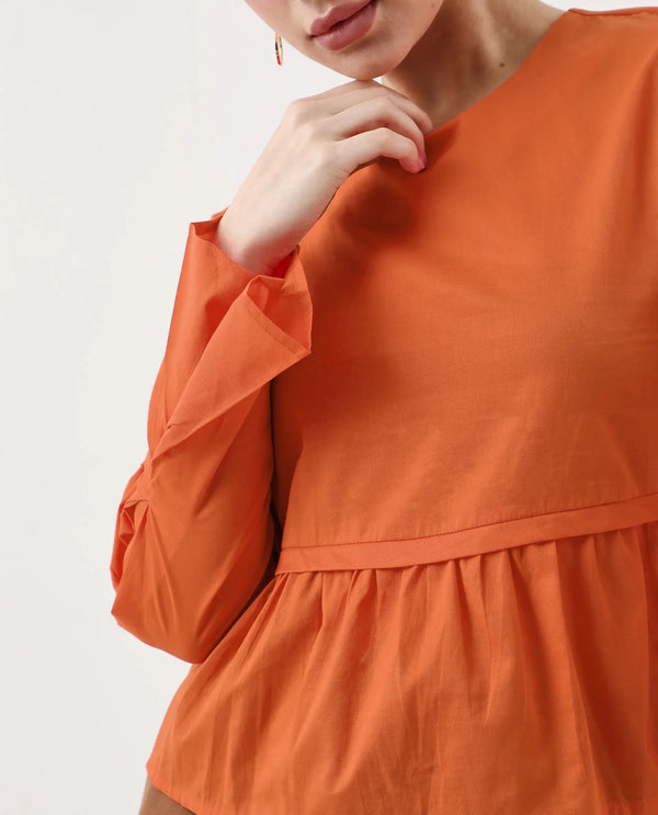 Rareism Women Kingwell Orange Plain Top