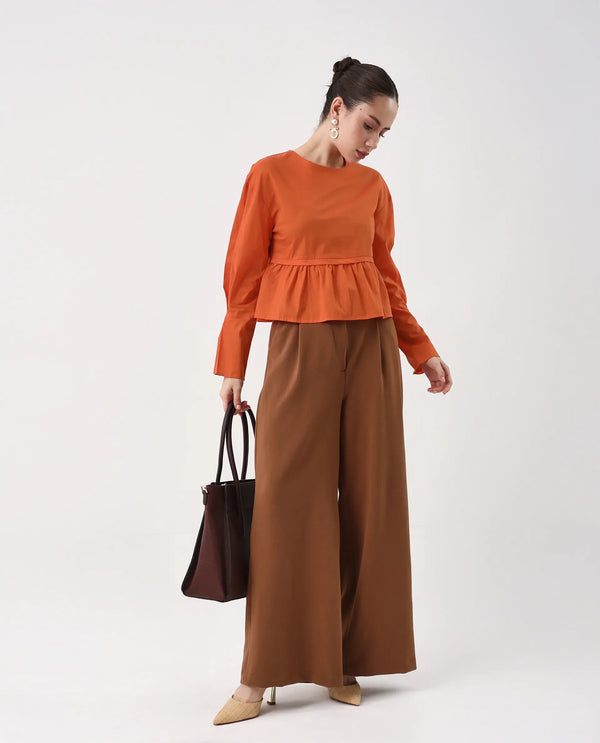 Rareism Women Kingwell Orange Plain Top