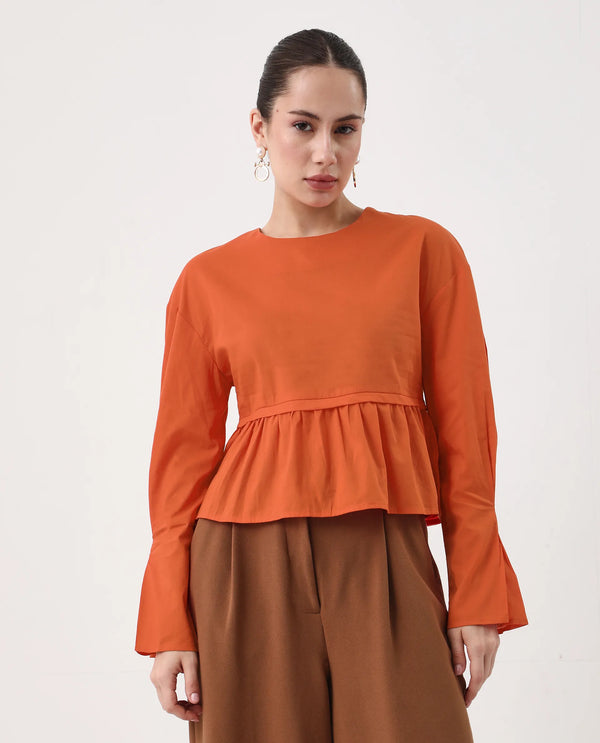 Rareism Women Kingwell Orange Plain Top