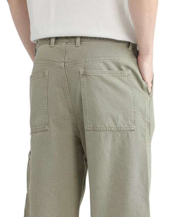 Rare Rabbit Men Klop Pastel Green Cotton Fabric Mid Rise Carpenter Fit Garment Dyed Plain Jeans