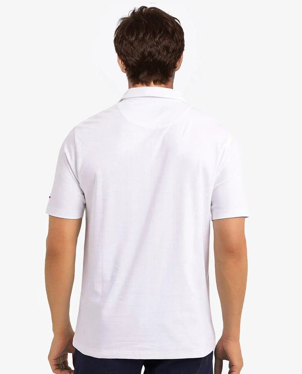 Rare Rabbit Men Lov White Cotton Fabric Short Sleeve I love You Embroidered Regular Collar Plain Polo