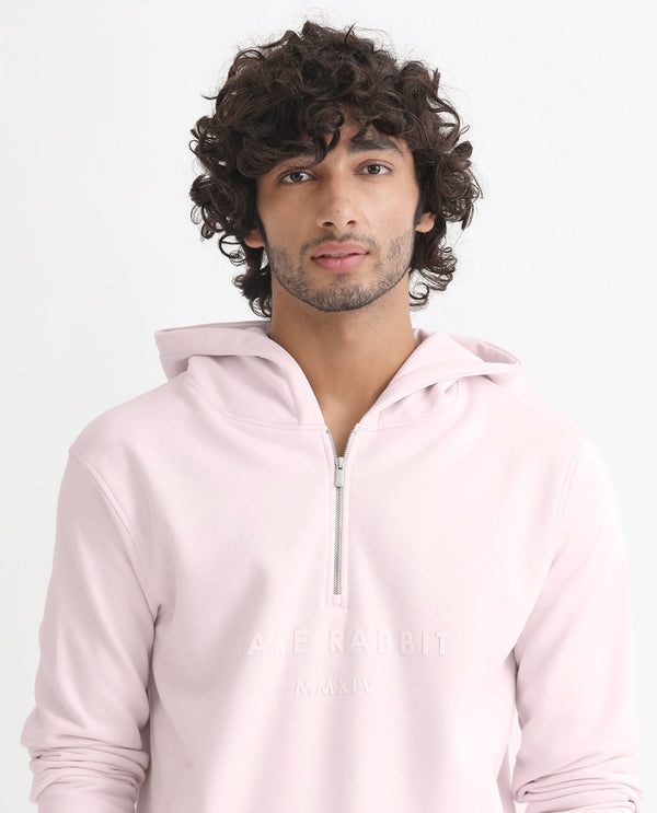 RARE RABBIT MEN'S LORALL PINK SWEATSHIRT FULL SLEEVES SOLID