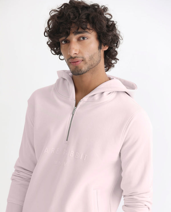 RARE RABBIT MEN'S LORALL PINK SWEATSHIRT FULL SLEEVES SOLID