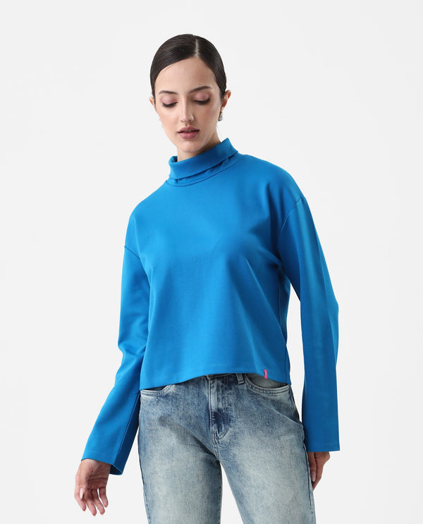 Rareism Women Malatya Blue Plain Top