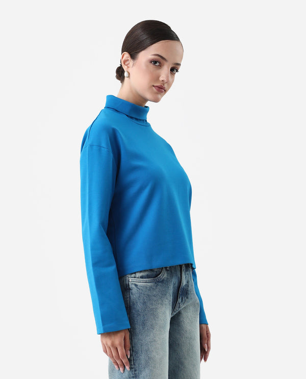 Rareism Women Malatya Blue Plain Top
