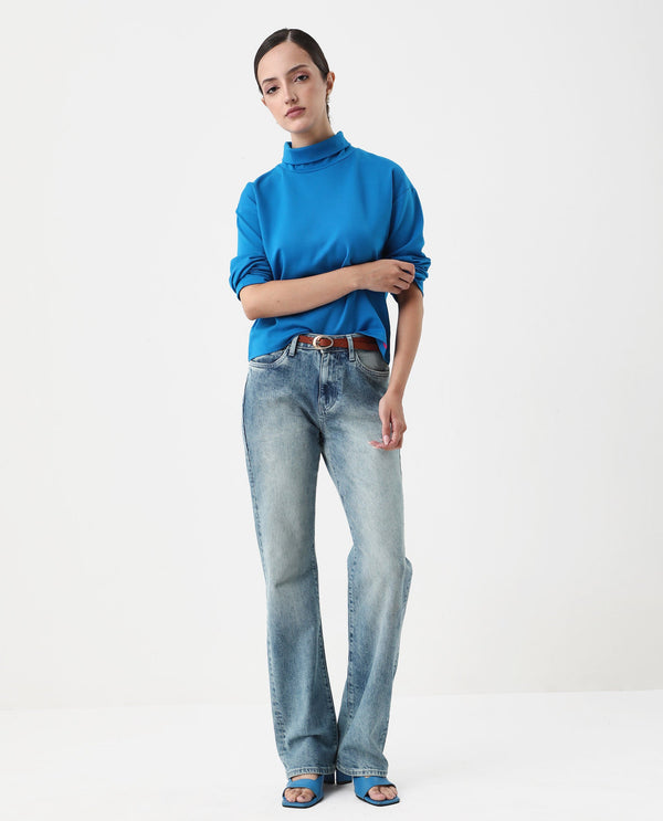 Rareism Women Malatya Blue Plain Top