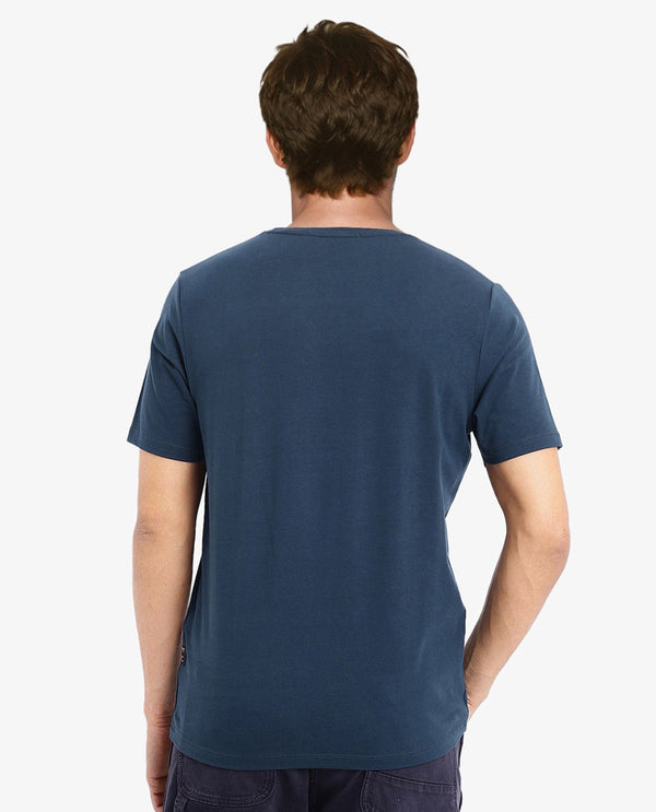 Rare Rabbit Men Miam Petrol Cotton Lycra Fabric Short Sleeve Crew Neck Regular Fit Flock Printed Crown T-Shirt