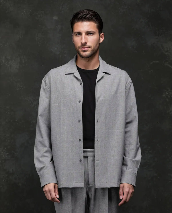 Rare Rabbit Men's Morst-T Dark Grey Polyster Blend Fabric Half Sleeve Cuban Collar Checked Shirt