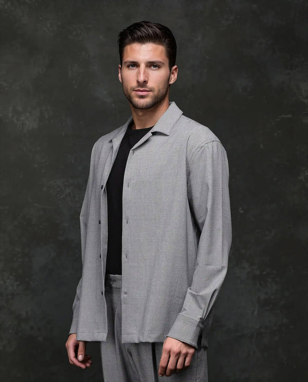 Rare Rabbit Men's Morst-T Dark Grey Polyster Blend Fabric Half Sleeve Cuban Collar Checked Shirt