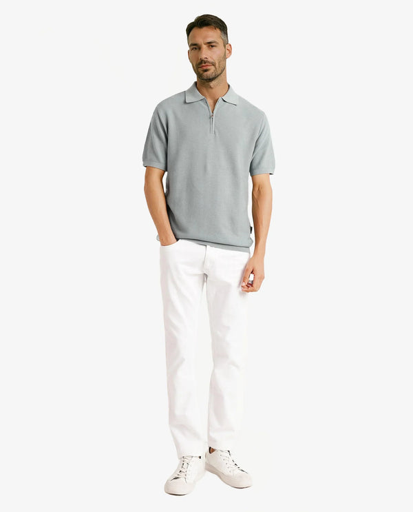 Rare Rabbit Men Nett Dusky Green Short Sleeve Collared Collar Zipper Closure Plain Polo