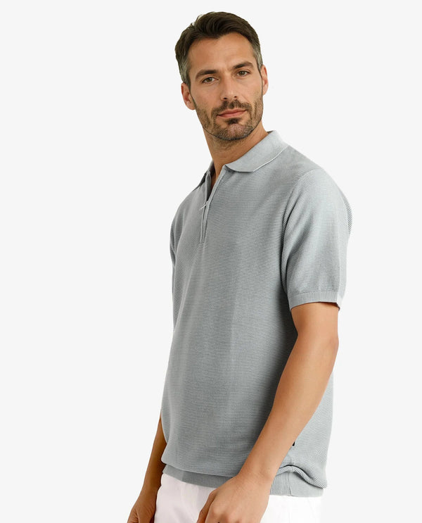Rare Rabbit Men Nett Dusky Green Short Sleeve Collared Collar Zipper Closure Plain Polo