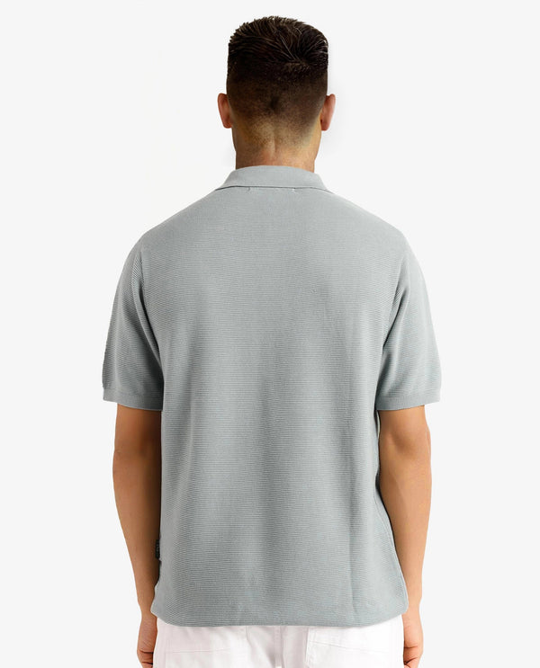 Rare Rabbit Men Nett Dusky Green Short Sleeve Collared Collar Zipper Closure Plain Polo