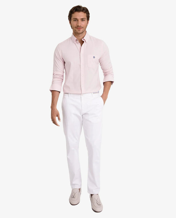 Rare Rabbit Men Oxob Pastel Pink Full Sleeve Collared Neck Button Closure Regular Fit Plain Shirt