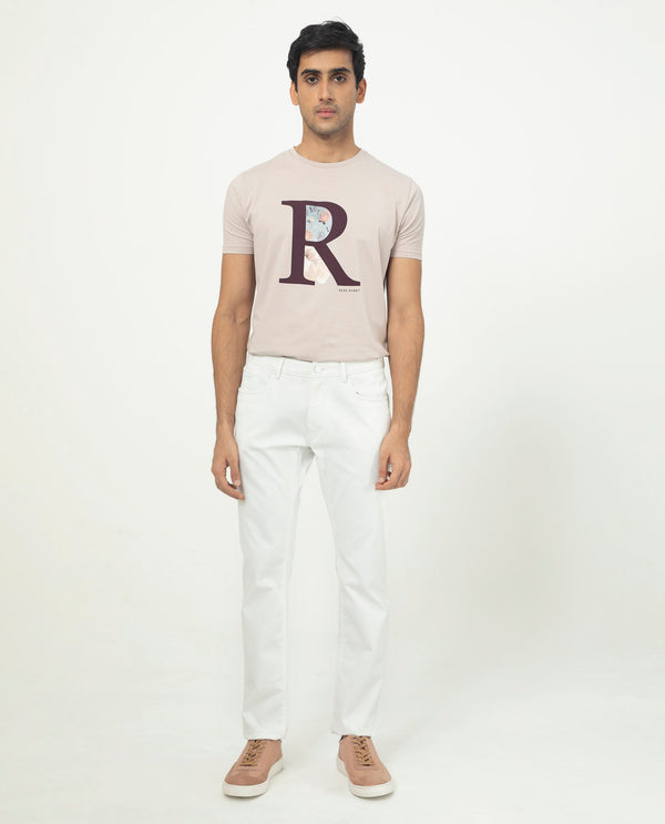 Rare Rabbit Men's Poke-2 White Solid Mid-Rise Regular Fit Trouser
