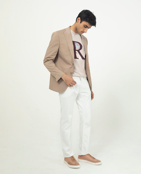 Rare Rabbit Men's Poke-2 White Solid Mid-Rise Regular Fit Trouser