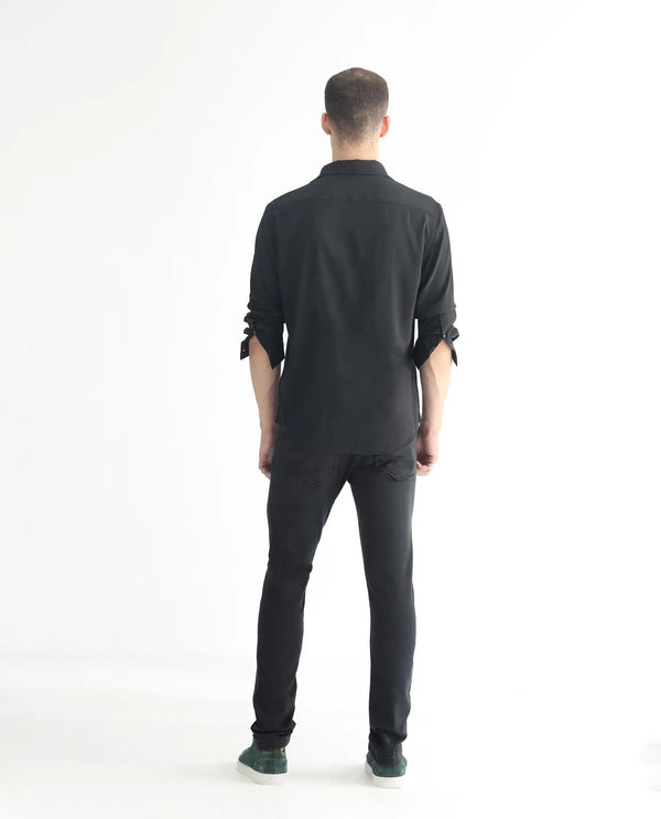 Rare Rabbit Men's Riom Dark Grey Dark Wash Slim Fit Jeans