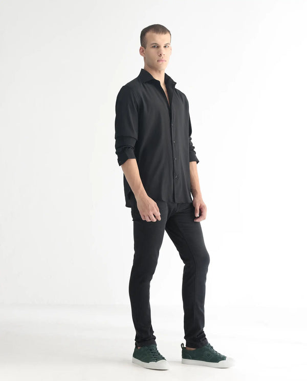 Rare Rabbit Men's Riom Dark Grey Dark Wash Slim Fit Jeans